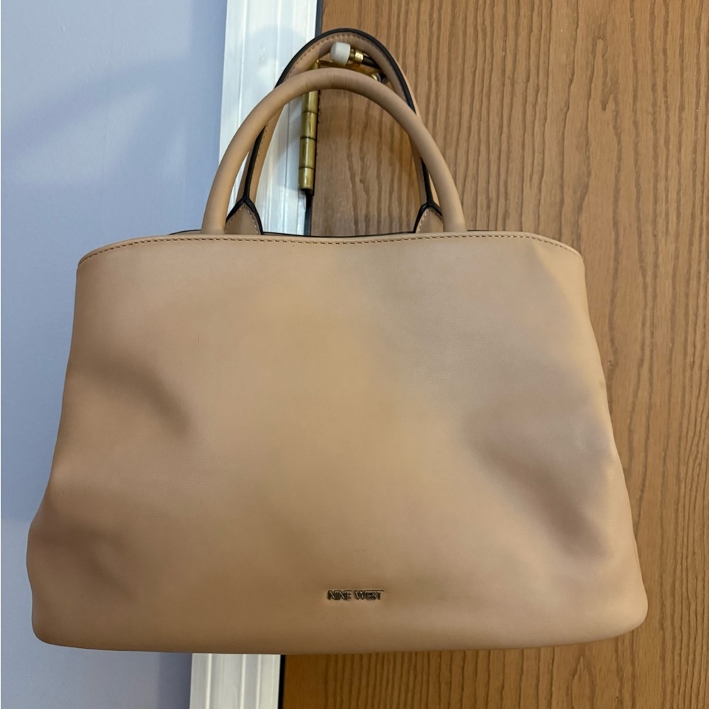Vintage Nine West Ojai Carryall Satchel Beige Handbag